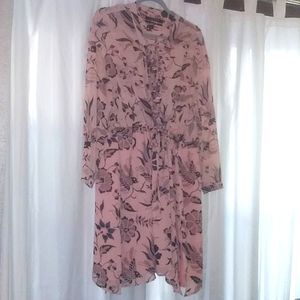 Women's Scotch and Soda SZ:4 Pink and Navy Lined Dress